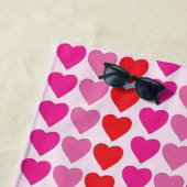 Rood Roze Fuchsia Hart Strandlaken (In situ)