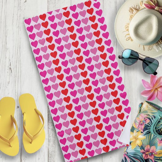 Rood Roze Fuchsia Hart Strandlaken