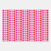 Rood Roze Fuchsia Harten Inpakpapier Vel (Voorkant)