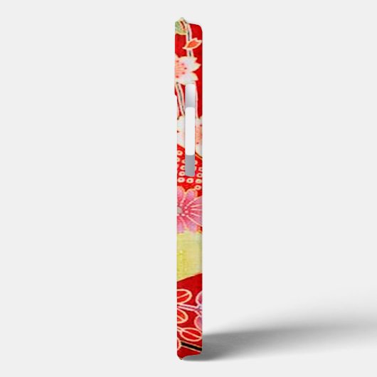 Rood Roze Geel Japans Kimono Bloemen Case-Mate iPhone Case (Achterkant / Links)
