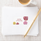 Rood Roze & Gele bloemblaadjes Adresetiketten Etiket (Insitu)