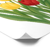 Rood Roze Gele Tulpen Schilderen Bloemen Wall Art Poster (Hoek)