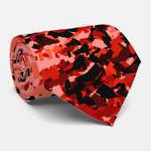 Rood roze gemengd met zwart Abstract patroonontwer Stropdas (Opgerold)