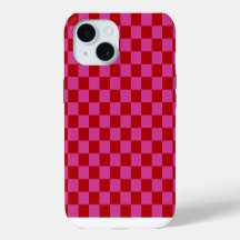 Rood + Roze Geruite Schaakbord Patroon