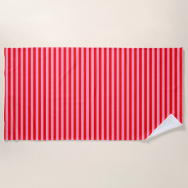 ROOD ROZE GESTREEPT - horizontaal - badhanddoek