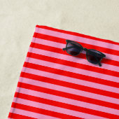 ROOD ROZE GESTREEPT - horizontaal - badhanddoek (In situ)