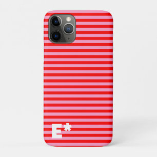 ROOD ROZE GESTREEPT - HORIZONTAAL- initiaal op Case-Mate iPhone Case