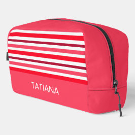 Rood & Roze Gestreepte Patroon Toilettasje