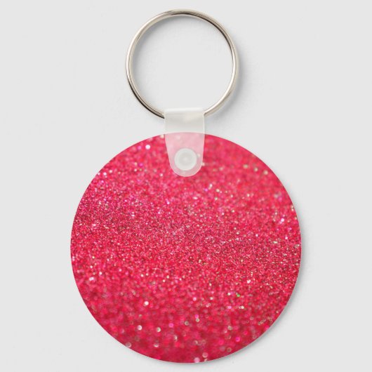 Rood roze glitter aangepast object sleutelhanger (Voorkant)