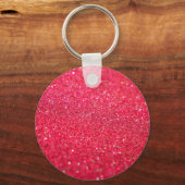 Rood roze glitter aangepast object sleutelhanger (Voorkant)