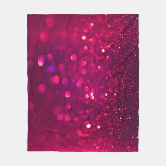 Rood Roze Glitter: Abstract Bokeh Fleece Deken (Voorkant)