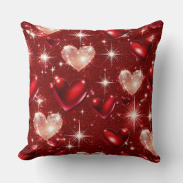 ROOD & ROZE GLITTER LOOK VALENTIJN LOVE HEARTS KUSSEN