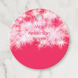 Rood roze glitter sprankeling Terug naar school le Bedankjes Labels