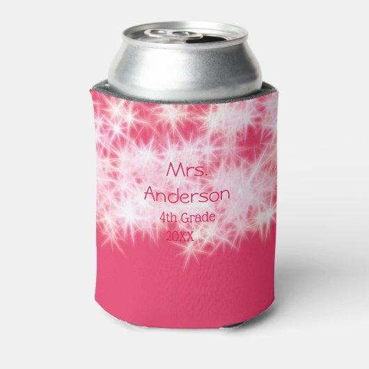 Rood roze glitter sprankeling Terug naar school le Blikjeskoeler (Blikje Achterkant)