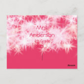 Rood roze glitter sprankeling Terug naar school le Briefkaart (Achterkant)