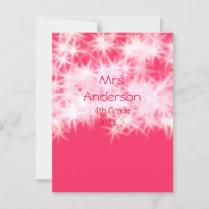 Rood roze glitter sprankeling Terug naar school le Briefkaart
