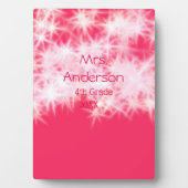 Rood roze glitter sprankeling Terug naar school le Fotoplaat (voorkant)