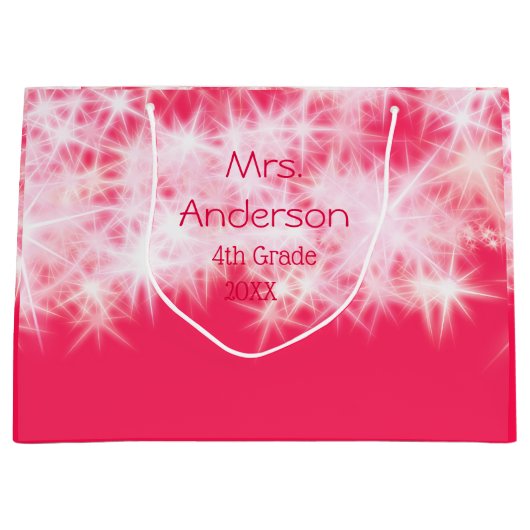 Rood roze glitter sprankeling Terug naar school le Groot Cadeauzakje (Voorkant)