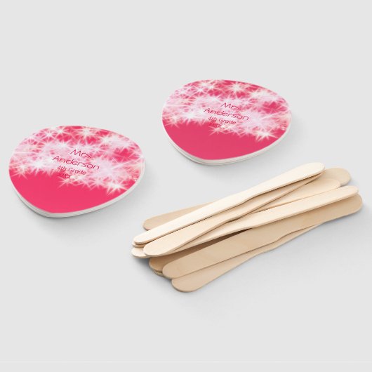 Rood roze glitter sprankeling Terug naar school le Handwaaier (Niet-gemonteerd)