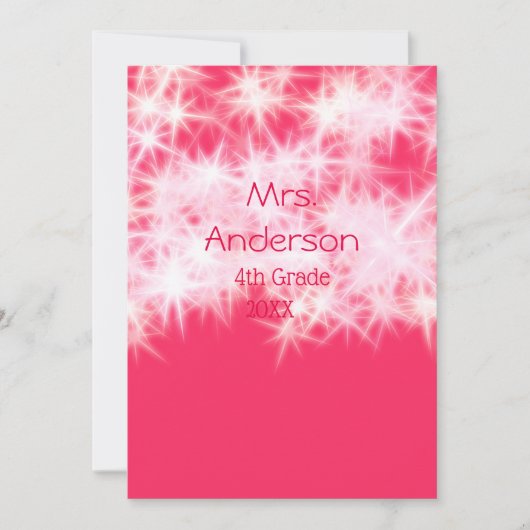 Rood roze glitter sprankeling Terug naar school le Kaart (Voorkant)