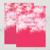 Rood roze glitter sprankeling Terug naar school le Kaart (Voorkant / Achterkant)