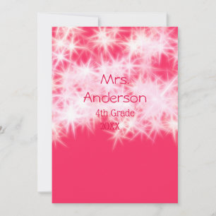 Rood roze glitter sprankeling Terug naar school le Kaart