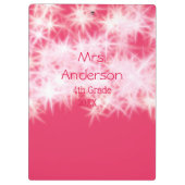 Rood roze glitter sprankeling Terug naar school le Klembord (Achterkant)