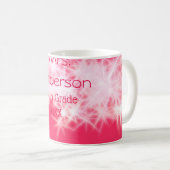 Rood roze glitter sprankeling Terug naar school le Koffiemok (Voorkant rechts)