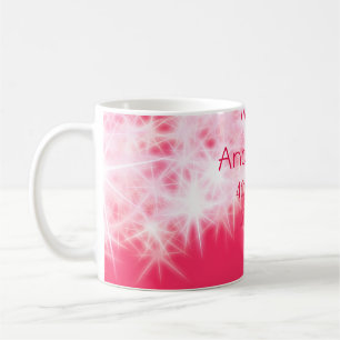 Rood roze glitter sprankeling Terug naar school le Koffiemok