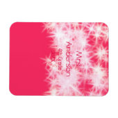 Rood roze glitter sprankeling Terug naar school le Magneet (Horizontaal)