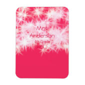Rood roze glitter sprankeling Terug naar school le Magneet (Verticaal)