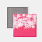 Rood roze glitter sprankeling Terug naar school le Magneet (Voorkant / Achterkant)