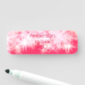 Rood roze glitter sprankeling Terug naar school le Naamplaatje (In situ)