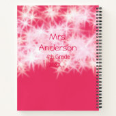 Rood roze glitter sprankeling Terug naar school le Notitieboek (Achterkant)
