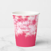 Rood roze glitter sprankeling Terug naar school le Papieren Bekers (Achterkant)