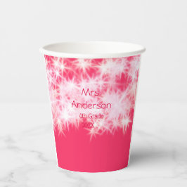 Rood roze glitter sprankeling Terug naar school le Papieren Bekers