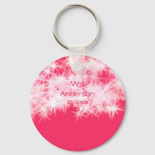 Rood roze glitter sprankeling Terug naar school le Sleutelhanger