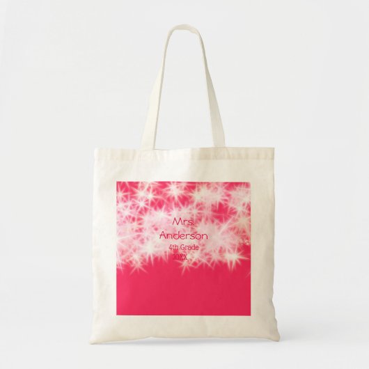 Rood roze glitter sprankeling Terug naar school le Tote Bag (Voorkant)