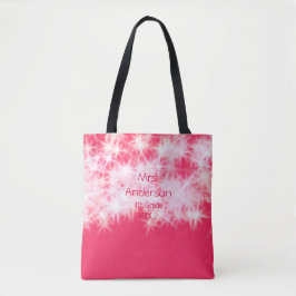 Rood roze glitter sprankeling Terug naar school le Tote Bag