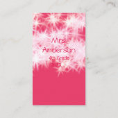 Rood roze glitter sprankeling Terug naar school le Visitekaartje (Achterkant)