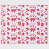 Rood roze gnoomvormig Gift Wrapping paper Cadeaupapier (Vlak)