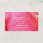 Rood roze goud waterverf visitekaartje (Achterkant)