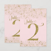 Rood Roze Gouden Glitter Tafel Nummers Nummer 2 Kaart (Voorkant / Achterkant)