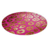 Rood Roze Gouden Luipaardprint Glamour Snijplank (Hoek)