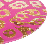 Rood Roze Gouden Luipaardprint Glamour Snijplank (Hoek)