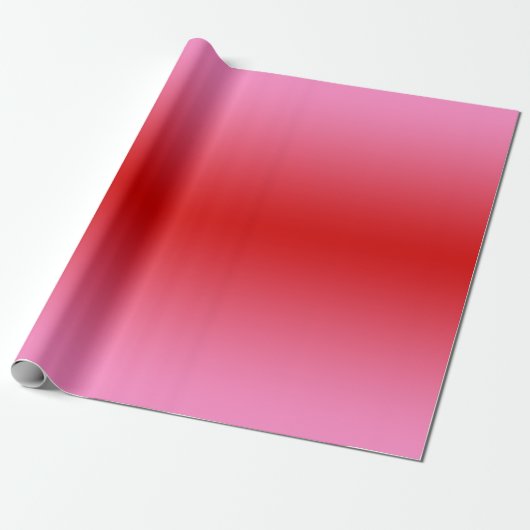 Rood roze gradiënt ombré #2 cadeaupapier (Uitgerold)