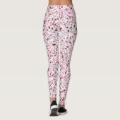 Rood, Roze & Grijze Harten, Splatterverf Leggings (Achterkant)