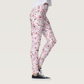 Rood, Roze & Grijze Harten, Splatterverf Leggings (Rechts)