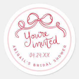 Rood Roze grillige Vrijgezellenfeest Envelope Seal Ronde Sticker