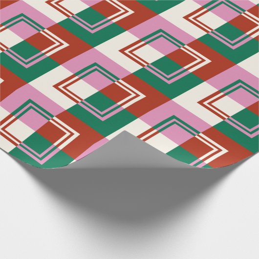 Rood roze groen cadeaupapier (Hoek)